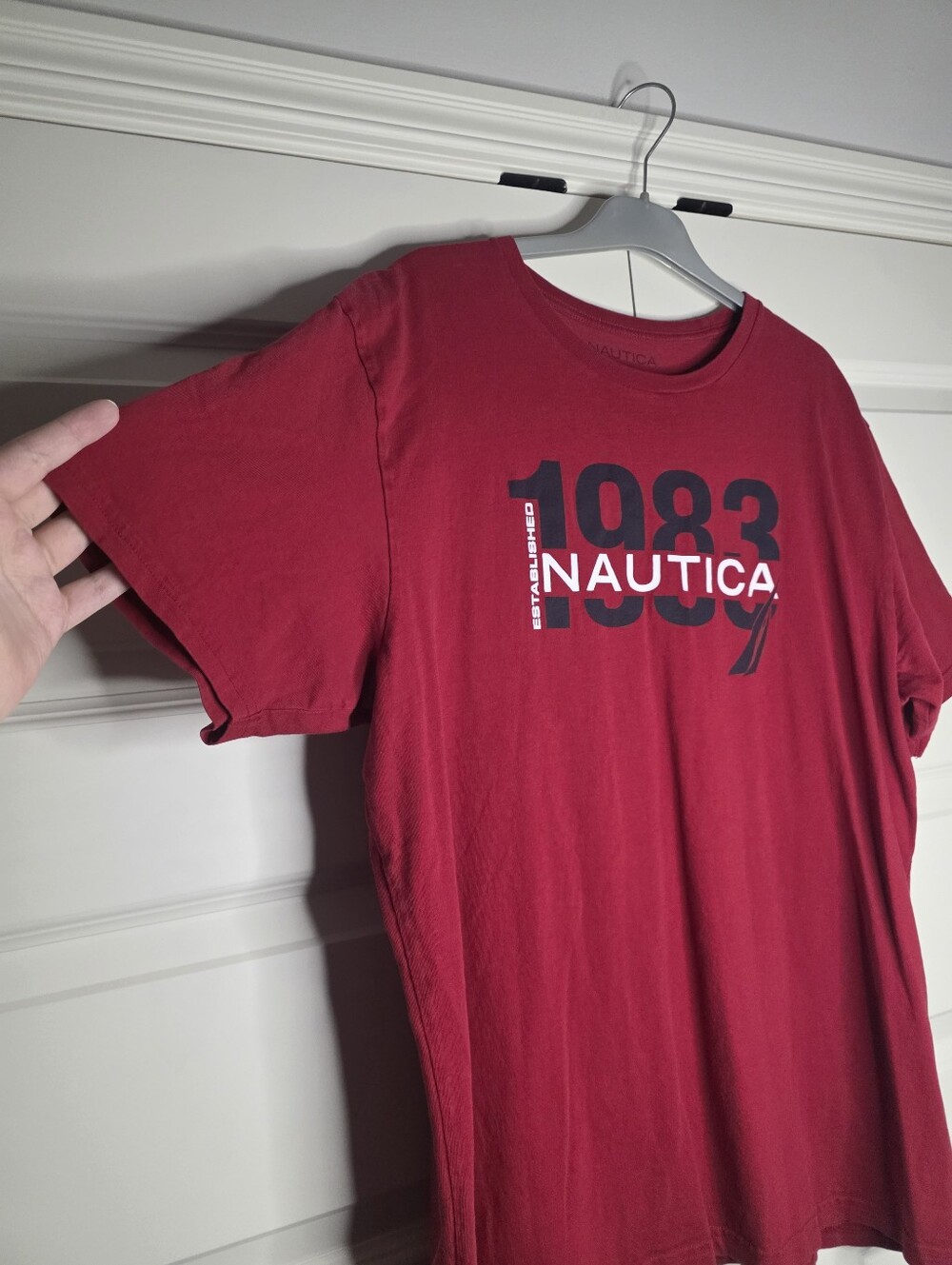 Nautica Mens XL Red Short Sleeve T-Shirt 'Established 1983' - Picture 2 of 9